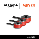 MEYER Bauhaus Induction ชุดเครื่องครัว หม้อ 6 ชิ้น 16, 18, 20 ซม. Saucepan set (14212-TE12)