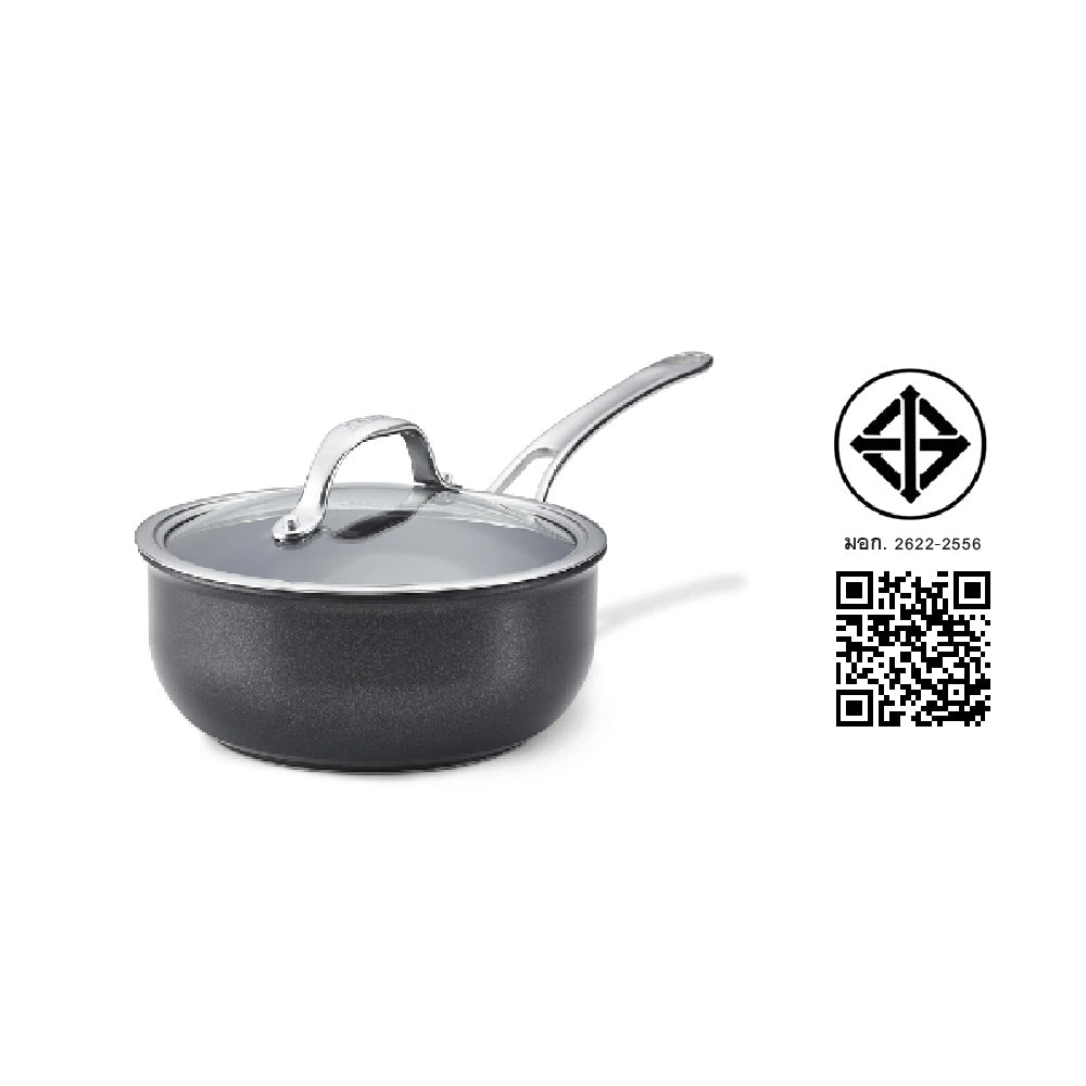 ANOLON X หม้อด้าม พร้อมฝา ขนาด 20 ซม./2.4 ลิตร Saucier (14341-T)