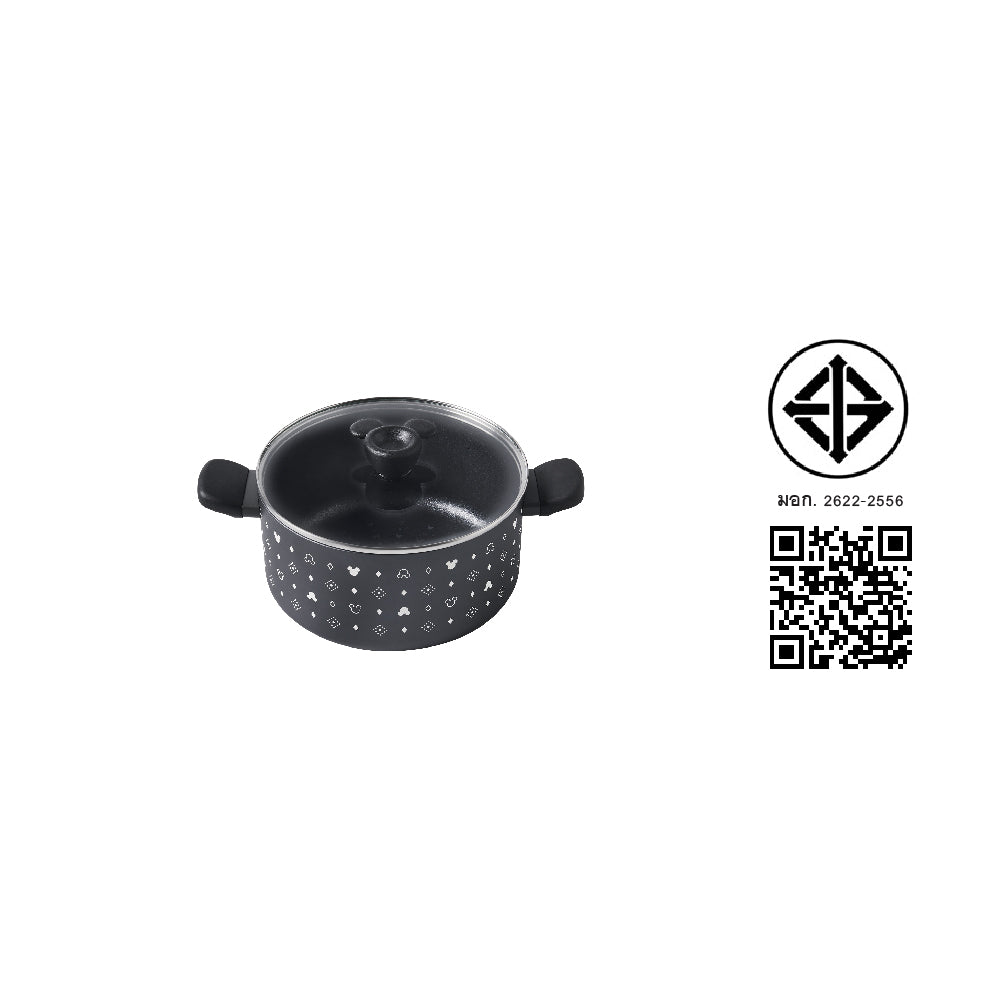 DISNEY MONOCHROME หม้อตุ๋น 2 หู MEYER ขนาด 24 ซม. / 5.2 ลิตร พร้อมฝาแก้ว Casserole