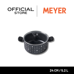 DISNEY MONOCHROME หม้อตุ๋น 2 หู MEYER ขนาด 24 ซม. / 5.2 ลิตร พร้อมฝาแก้ว Casserole ลายมิคกี้ เมาส์ ลิขสิทธิ์แท้ (18229-T)