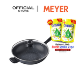 DISNEY MONOCHROME กระทะผัดก้นลึกพร้อมฝาแก้ว MEYER ขนาด 30 ซม. / 12 นิ้ว Stirfry ลายมิคกี้ เมาส์ ลิขสิทธิ์แท้ (18238-T)