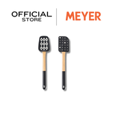 DISNEY MONOCHROME ลายมิคกี้ เมาส์ ลิขสิทธิ์แท้ ชุดไม้พายคู่ซิลิโคน ฟู๊ดเกรด ด้ามไม้ 2 ชิ้น ความยาวรวม 29 ซม. / 11.5 นิ้ว Spatula & Spoonula set (48946-C)