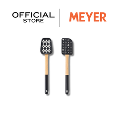 DISNEY MONOCHROME ลายมิคกี้ เมาส์ ลิขสิทธิ์แท้ ชุดไม้พายคู่ซิลิโคน ฟู๊ดเกรด ด้ามไม้ 2 ชิ้น ความยาวรวม 29 ซม. / 11.5 นิ้ว Spatula & Spoonula set (48946-C)