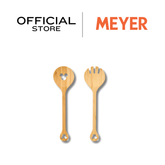 DISNEY MONOCHROME ชุดช้อนส้อมคลุกสลัด ไม้ไผ่ 2 ชิ้น ลายมิคกี้ เมาส์ ลิขสิทธิ์แท้ ขนาดความยาวรวม 29 ซม. / 11.7 นิ้ว Salad Servers (48947-C)