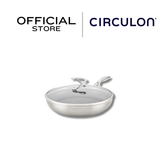 CIRCULON SteelShield S-Series กระทะทอดสแตนเลสสตีลเคลือบผิวลื่น ขนาด 30 ซม.พร้อมฝาแก้ว Frypan (70056-T)