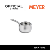 MEYER WHITE STEEL หม้อสแตนเลส 16 ซม./ 1.9 ลิตร พร้อมฝาแก้ว (71501-T)