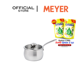MEYER WHITE STEEL หม้อสแตนเลส 16 ซม./ 1.9 ลิตร พร้อมฝาแก้ว (71501-T)