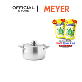 MEYER WHITE STEEL หม้อสแตนเลส 24 ซม./ 7.6 ลิตร พร้อมฝาแก้ว(71504-T)