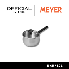 MEYER LUNA หม้อด้ามสแตนเลส ขนาด 16 ซม./ 1.9 ลิตร พร้อมฝาแก้ว(71794-T)