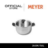 MEYER LUNA หม้อสแตนเลส ขนาด 24 ซม./ 6.2 ลิตร พร้อมฝาแก้ว (71797-T)