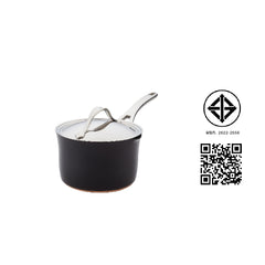 ANOLON NOUVELLE COPPER LUXE ONYX หม้อด้าม ขนาด 20 ซ.ม./3.3 ลิตร STRAINING SAUCEPAN (83880-T)