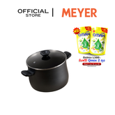 MEYER MIDNIGHT หม้อ 2 หู hard-anodize ขนาด 24 ซม./7.6 ลิตร พร้อมฝา Stockpot (85073-TE12)