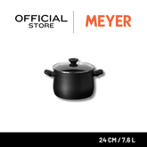 MEYER MIDNIGHT หม้อ 2 หู hard-anodize ขนาด 24 ซม./7.6 ลิตร พร้อมฝา Stockpot (85073-TE12)