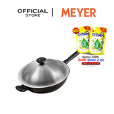 MEYER MIDNIGHT กระทะทรงจีน hard-anodize ขนาด 32 ซม. พร้อมฝา Wok/Stirfry (85083-TE12)