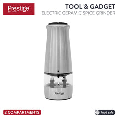 PRESTIGE ELECTRIC CERAMIC SPICE GRINDER, 2 COMPARTMENTS เครื่องบดเกลือและพริกไทยแบบ 2 หัว ขนาด 50 มิลลิลิตร ( 50674-C)