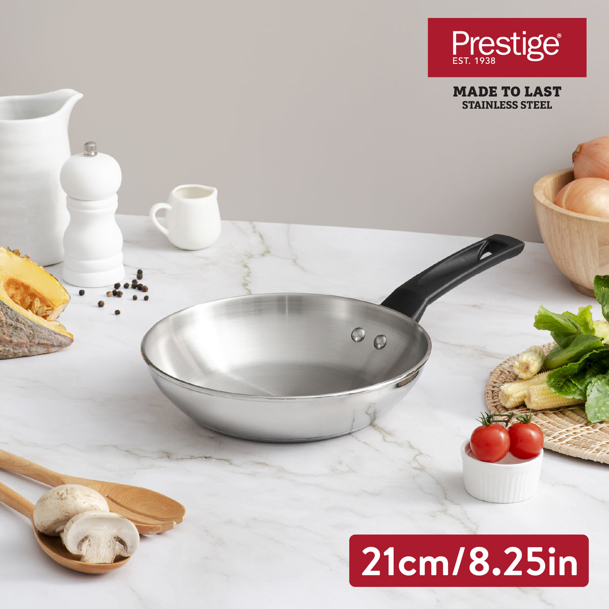 PRESTIGE Made To Last กระทะสแตนเลสทรงตื้น