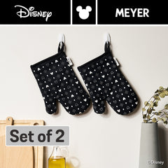 DISNEY MONOCHROME ชุดเซ็ตถุงมือจับของร้อน ลายมิคกี้ เมาส์ ลิขสิทธิ์แท้ สีดำ Oven glove set (Charcoal version) (48950-C)