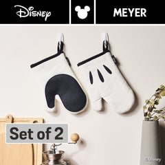 DISNEY MONOCHROME ชุดเซ็ตถุงมือจับของร้อน มือมิคกี้ เมาส์ ลิขสิทธิ์แท้ ยางจับของร้อน สีขาว Oven glove set (White version) (48952-C)