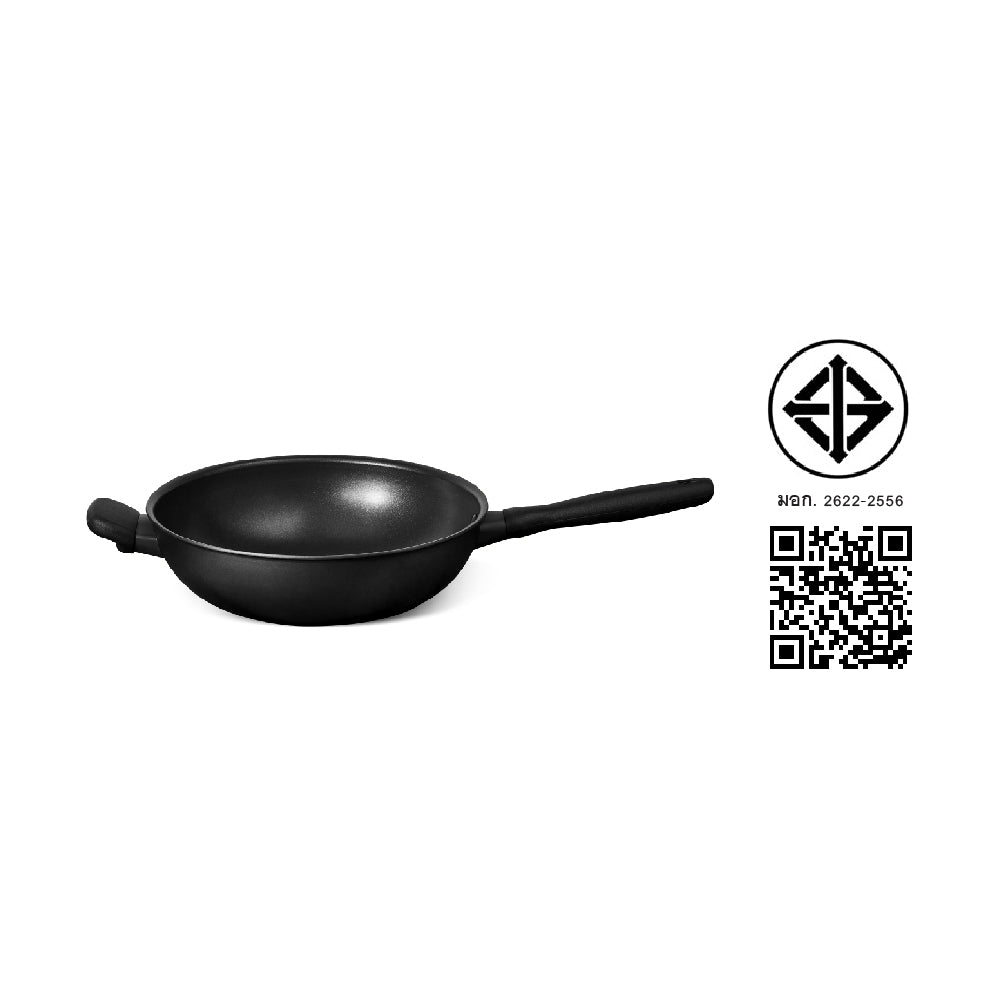 MEYER MIDNIGHT กระทะผัดทรงลึก hard-anodize ขนาด 30 ซม. Stirfry (85079-TE12) เคลือบ non-stick แข็งแรง ทนทาน