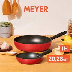 MEYER Bauhaus Induction ชุดกระทะทอดทรงตื้น 2 ชิ้น ขนาด 20, 28 ซม. Frypan set (14210-TE12)