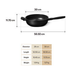MEYER MIDNIGHT กระทะเชฟอเนกประสงค์ hard-anodize ขนาด 30 ซม./6.2 ลิตร Chef's pan (85077-TE12)