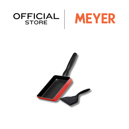 MEYER Bauhaus Induction กระทะไข่ม้วนพร้อมตะหลิวซิลิโคน ขนาด 18 ซม. Egg Roll Pan