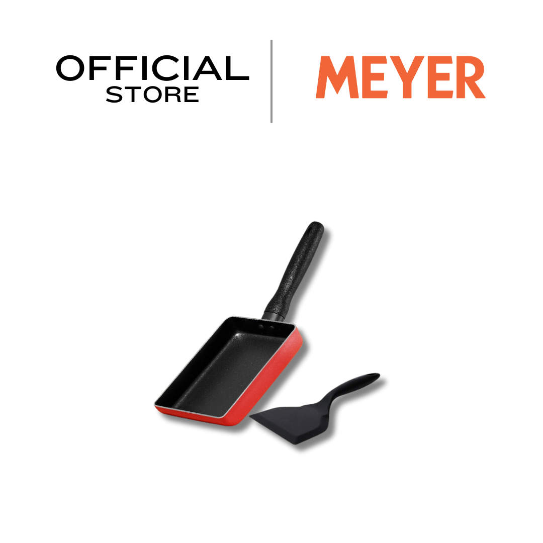 MEYER Bauhaus Induction กระทะไข่ม้วนพร้อมตะหลิวซิลิโคน ขนาด 18 ซม. Egg Roll Pan