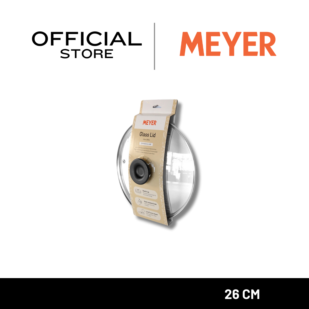 MEYER 26CM/10.25" GLASS LID WITH RZ KNOB (12357-C)