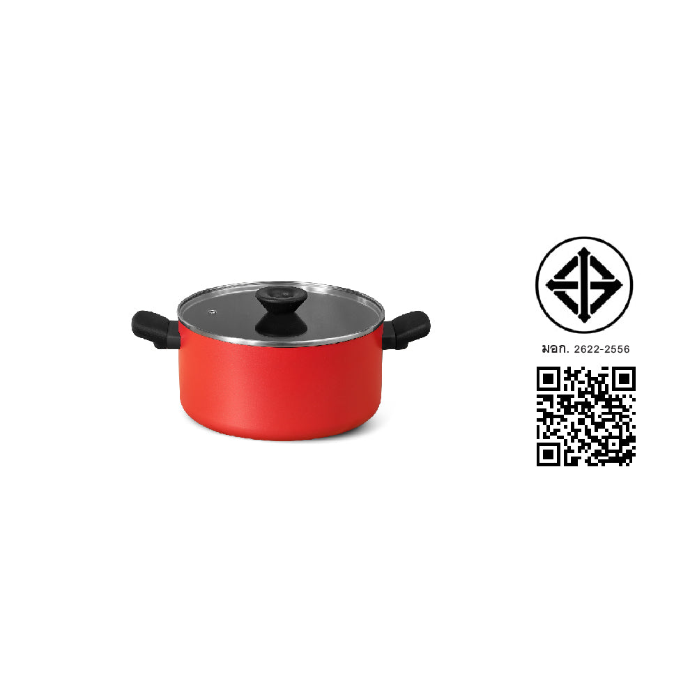 MEYER Bauhaus Induction หม้อตุ๋น 2 หู ขนาด 24 ซม./5.2 ลิตร พร้อมฝา Dutch oven/Casserole (14202-TE12)