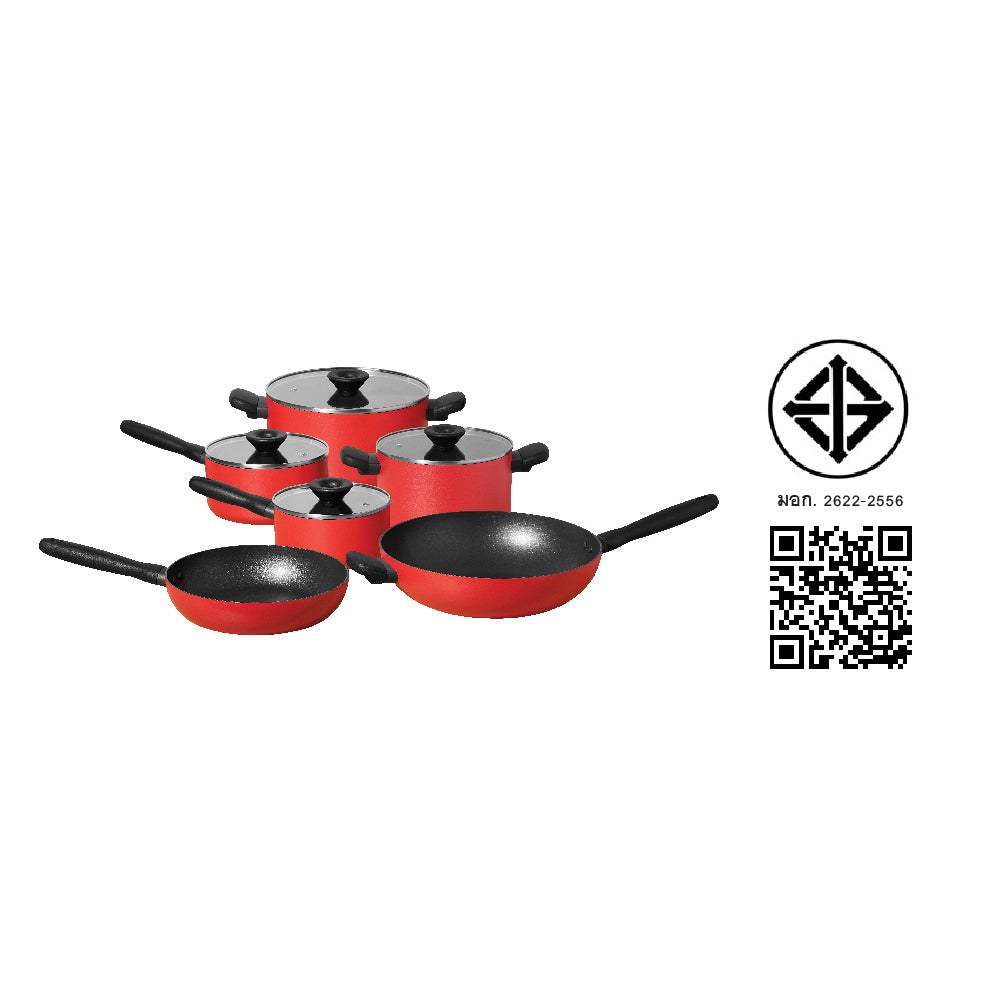 ชุดเครื่องครัว MEYER Bauhaus Induction 10 ชิ้น - กระทะ และหม้อพร้อมฝา Cookware set (14214-TE12)