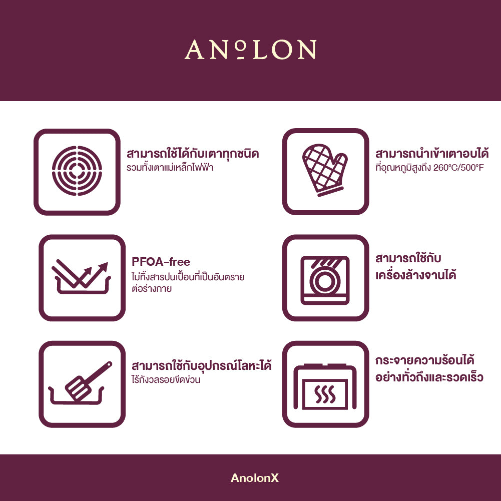 ANOLON X กระทะทอดอลูมิเนียม มีหูจับ ขนาด 30 ซม. Frying Pan(14384-T)