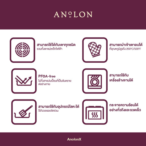 ANOLON X กระทะทอดอลูมิเนียม มีหูจับ ขนาด 30 ซม. Frying Pan(14384-T)