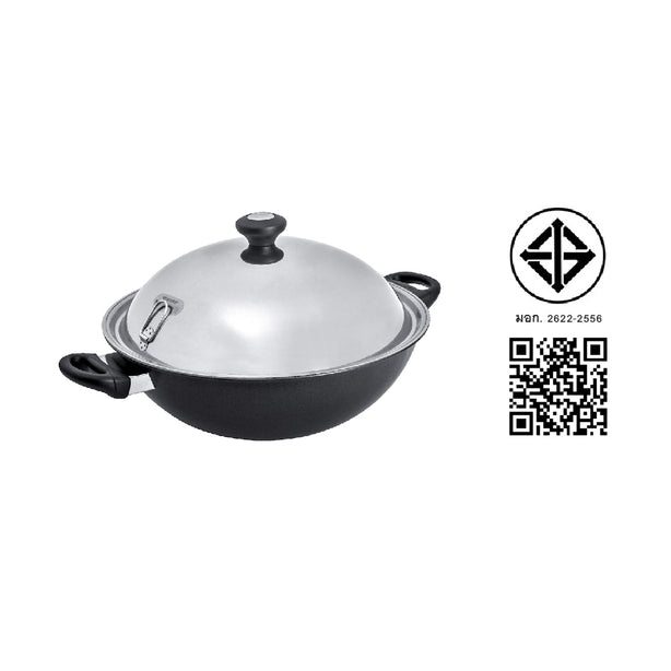 MEYER COOK 'N LOOK INDUCTION กระทะทรงจีน ขนาด 36 ซม. พร้อมฝาสแตนเลส WOK (18896-C)