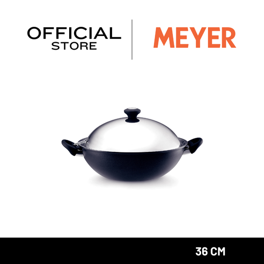 MEYER COOK 'N LOOK INDUCTION กระทะทรงจีน ขนาด 36 ซม. พร้อมฝาสแตนเลส WOK (18896-C)