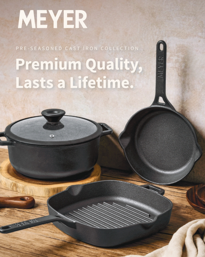 MEYER CAST IRON 20CM SKILLET WITH SINGLE HANDLE (48121-C)
