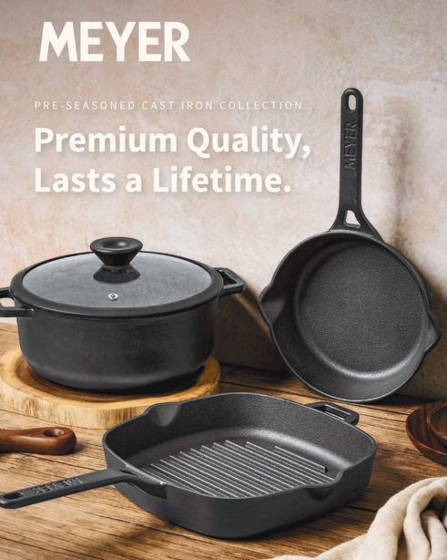 MEYER CAST IRON 20CM SKILLET WITH SINGLE HANDLE (48121-C)