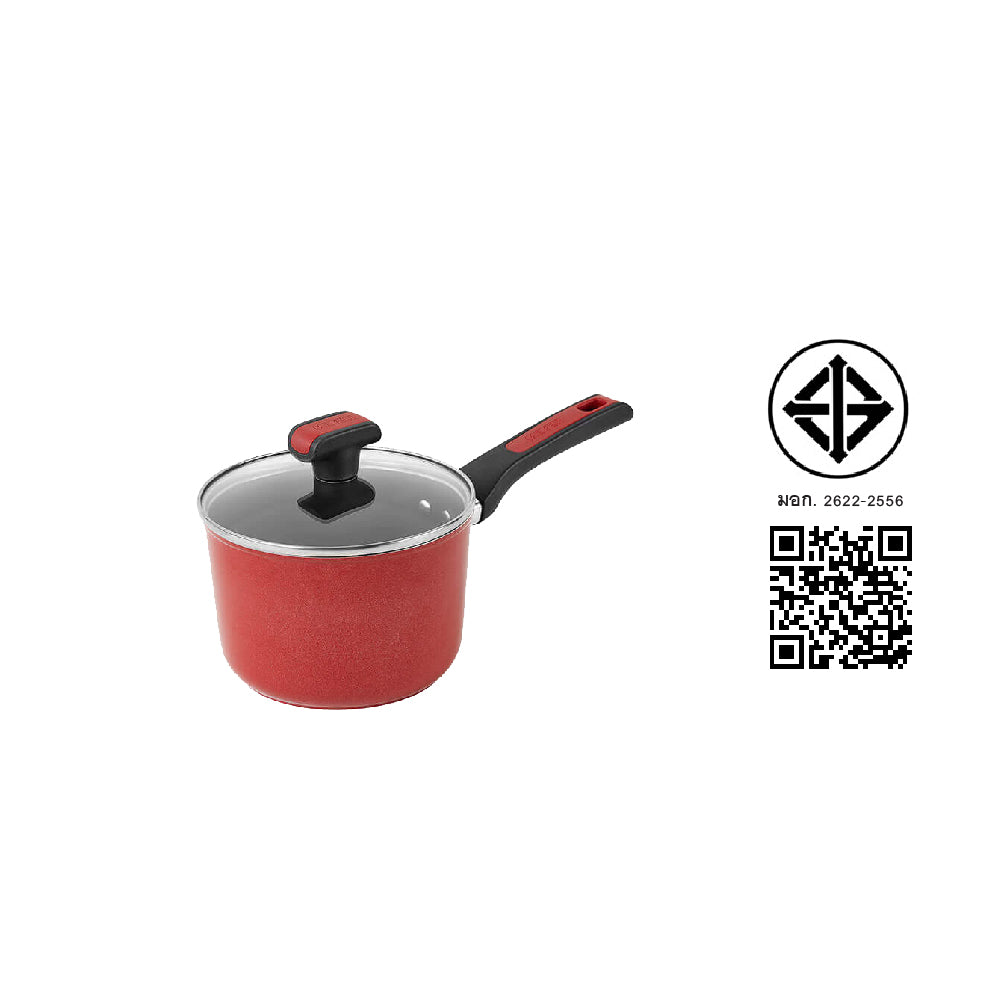 MEYER forge.red 1.9L/16CM COV SAUCEPAN, RED (22018-T)