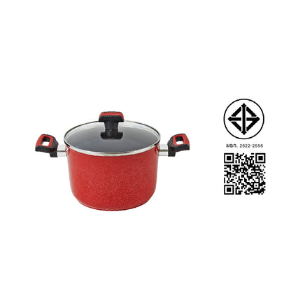 MEYER forge.red 3.8L/20CM COV SAUCEPOT, RED (22020-T)