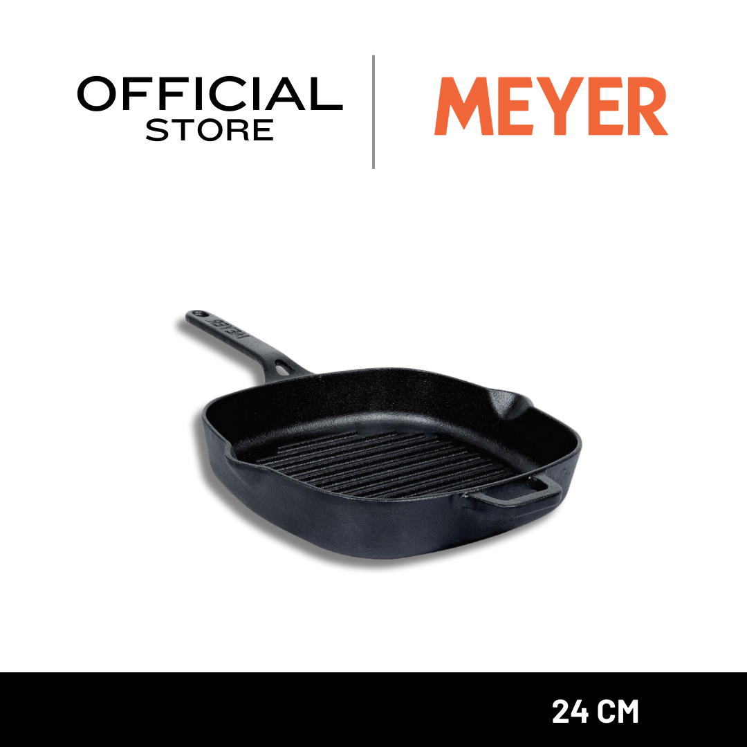 MEYER CAST IRON กระทะปิ้งย่าง เหล็กหล่อ 25 ซม. GRILL PAN