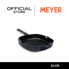 MEYER CAST IRON PRE-SEASONED 25CM GRILL PAN (47763-C)