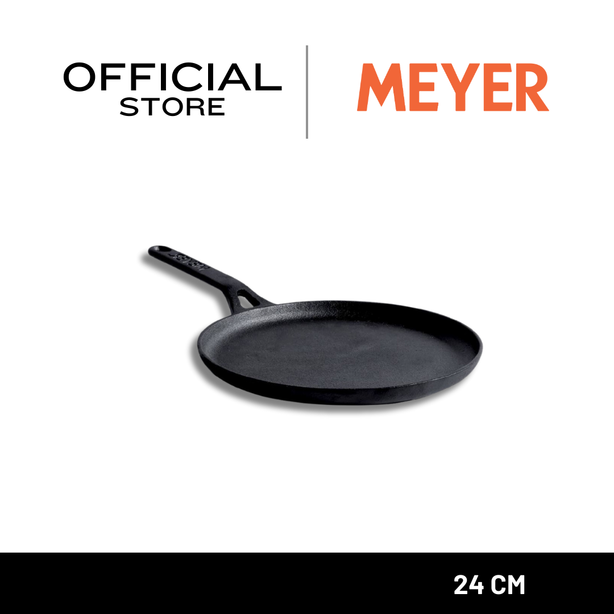 MEYER CAST IRON กระทะเหล็กหล่อ กระทะย่าง 24 ซม. FLAT TAWA (48146-C)