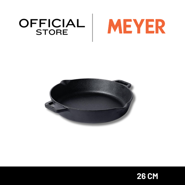 MEYER CAST IRON กระทะเหล็กหล่อ 26 ซม. SKILLET WITH 2 SIDE HANDLE (48413-C)