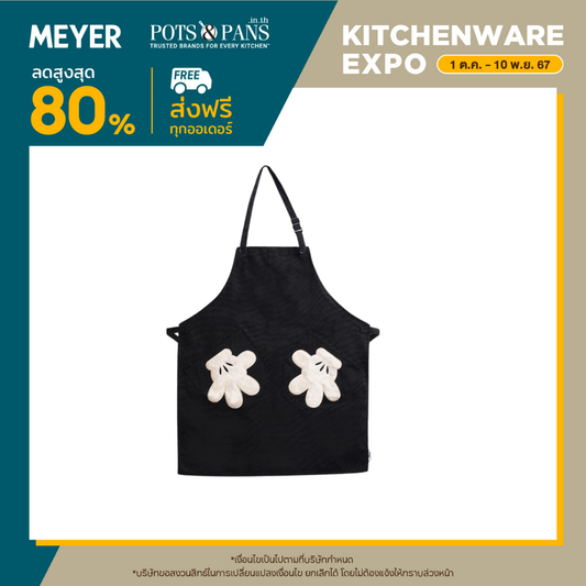 DISNEY MONOCHROME ผ้ากันเปื้อน มิคกี้ เมาส์  ลิขสิทธิ์แท้  ขนาด ยาว 83 ซม. x กว้าง 69 ซม. Apron (48953-C)