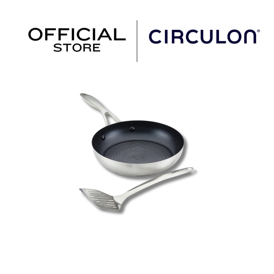 CIRCULON SteelShield S-Series 24cm/9.5" Open Frypan with Slotted Turner (70055-T)