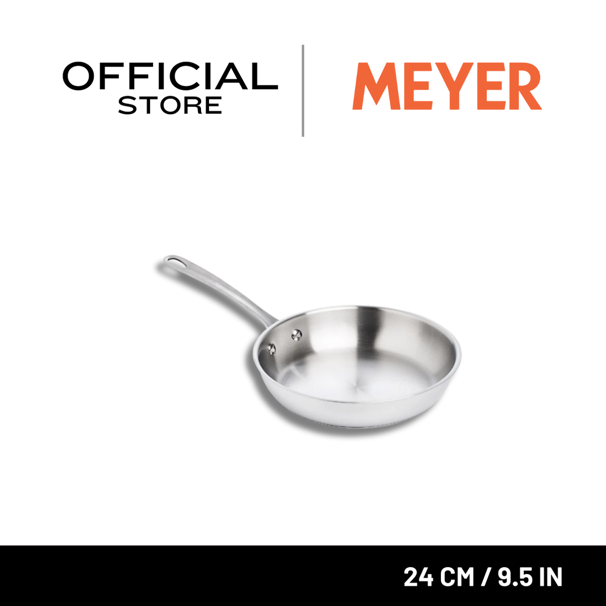 MEYER WHITE STEEL กระทะสแตนเลส ทรงตื้น 24 ซม. / 9.5 นิ้ว  (71506-T)
