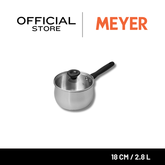 MEYER LUNA หม้อด้ามสแตนเลส ขนาด 18 ซม./ 2.8 ลิตร พร้อมฝาแก้ว (71795-T)