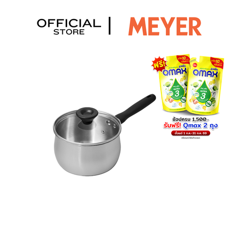 MEYER LUNA หม้อด้ามสแตนเลส ขนาด 16 ซม./ 1.9 ลิตร พร้อมฝาแก้ว(71794-T)