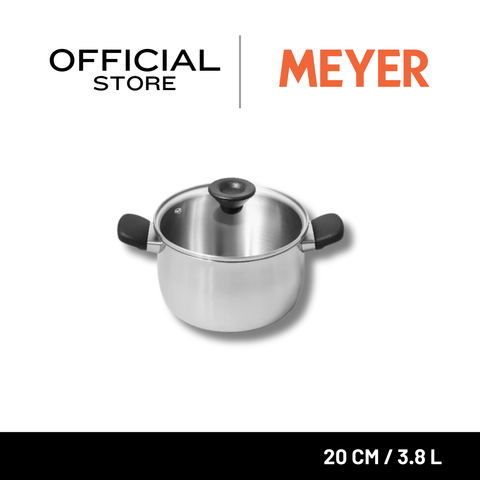 MEYER LUNA หม้อสแตนเลส ขนาด 20 ซม./ 3.8 ลิตร พร้อมฝาแก้ว (71796-T)