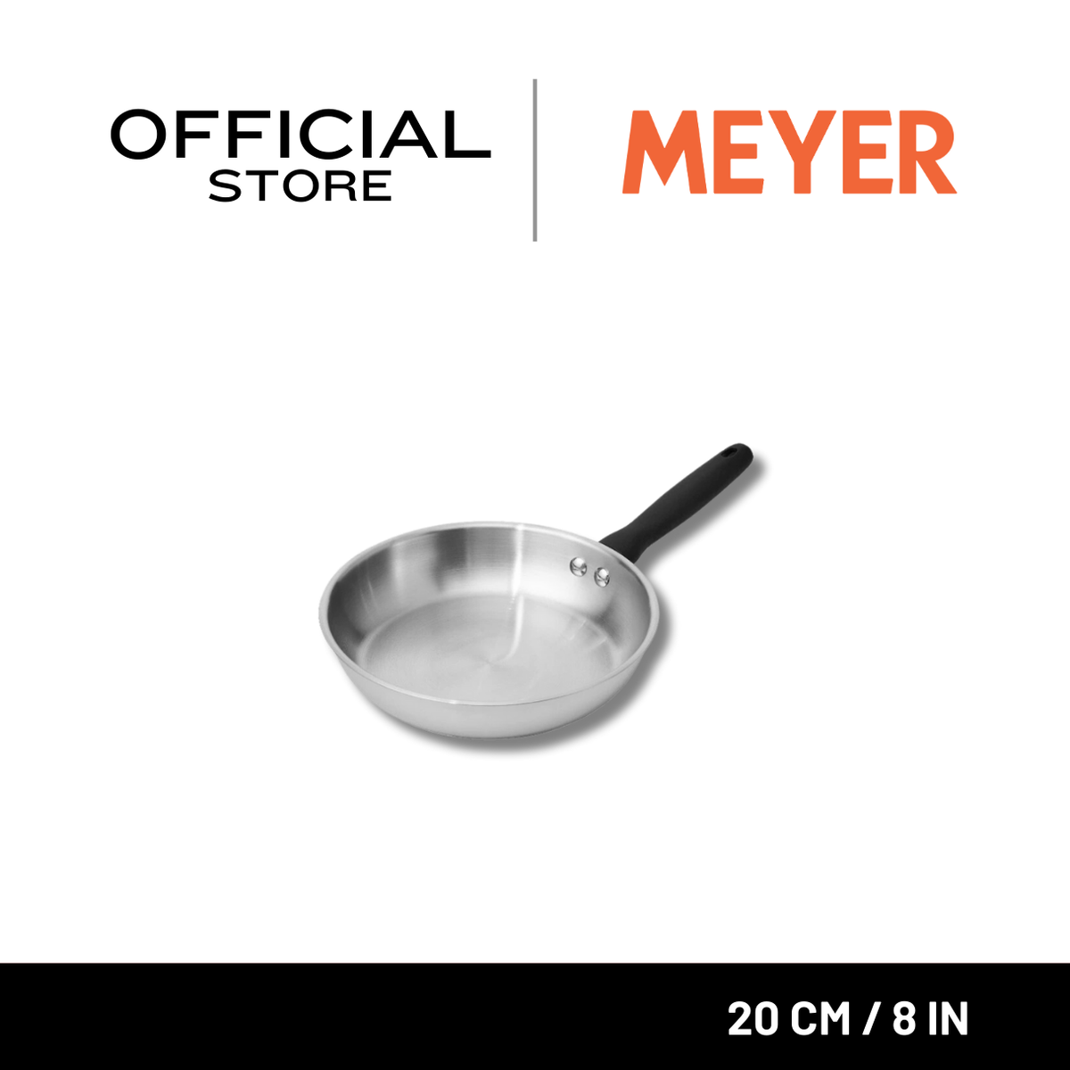 MEYER LUNA กระทะสแตนเลส ทรงตื้น ขนาด 20 ซม./ 8 นิ้ว  (71803-T)