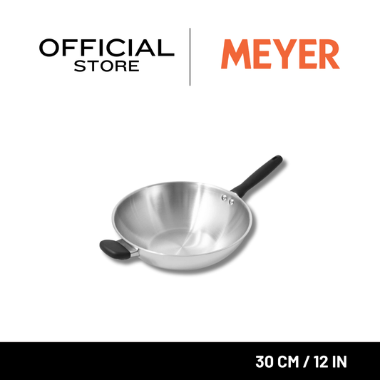 MEYER LUNA กระทะสแตนเลสทรงลึก กระทะทรงจีน 30 ซม. /12 นิ้ว (71806-T)